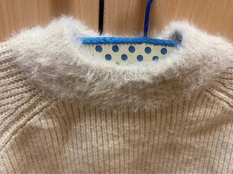 Beige gebreid trui met haar - Sfera Collection (Maat S) – photo 5